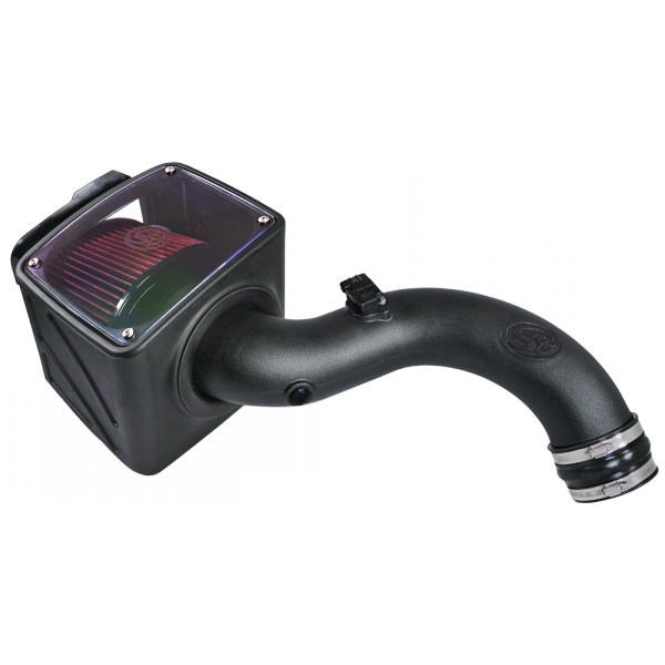 S&B 75-5101-BKJF Cold Air Intake For 01-04 Chevrolet Silverado GMC Sierra V8-6.6L LB7 Duramax Cotton Cleanable Red S&B - Truck Part Superstore