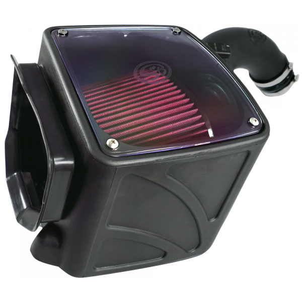 S&B 75-5101-BKJF Cold Air Intake For 01-04 Chevrolet Silverado GMC Sierra V8-6.6L LB7 Duramax Cotton Cleanable Red S&B - Truck Part Superstore