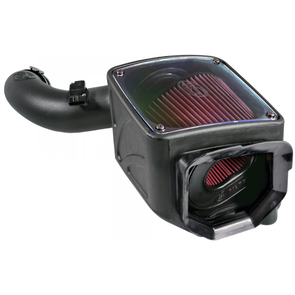 S&B 75-5101-BKJF Cold Air Intake For 01-04 Chevrolet Silverado GMC Sierra V8-6.6L LB7 Duramax Cotton Cleanable Red S&B - Truck Part Superstore