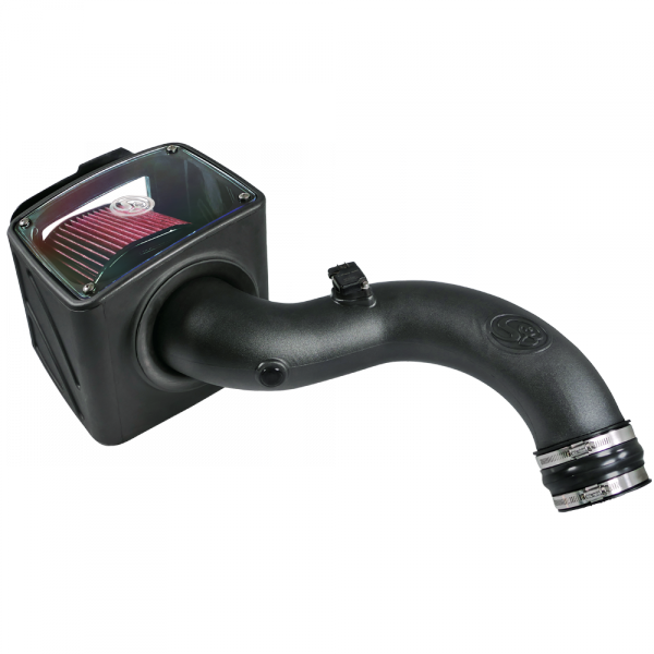 S&B 75-5101-BKJF Cold Air Intake For 01-04 Chevrolet Silverado GMC Sierra V8-6.6L LB7 Duramax Cotton Cleanable Red S&B - Truck Part Superstore