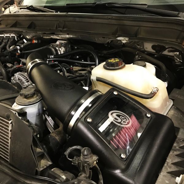 S&B 75-5108D-BKJF Cold Air Intake For 11-16 Ford F250, F350 V8-6.2L Dry Dry Extendable White S&B - Truck Part Superstore