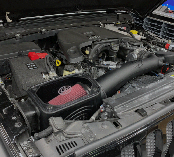 S&B 75-5121-BKJF Cold Air Intake For 18-20 Jeep Wrangler JL/Rubicon 3.6L Cotton Cleanable Red S&B - Truck Part Superstore