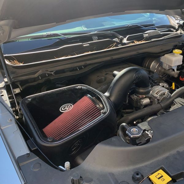 S&B 75-5124-BKJF Cold Air Intake For 19-20 Dodge Ram 1500 2500 3500 5.7L Hemi Cotton Cleanable Red S&B - Truck Part Superstore