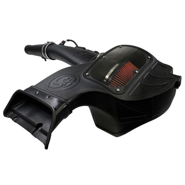 S&B 75-5126-BKJF Cold Air Intake For 18-19 Ford F150 3.0L Powerstroke Diesel Cotton Cleanable Red S&B - Truck Part Superstore