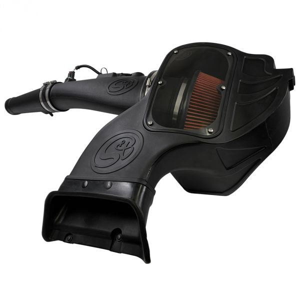 S&B 75-5126-BKJF Cold Air Intake For 18-19 Ford F150 3.0L Powerstroke Diesel Cotton Cleanable Red S&B - Truck Part Superstore