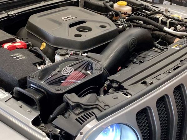 S&B 75-5129-BKJF Cold Air Intake For 18-19 Jeep Wranlger JL 2.0L Turbo Oiled Cotton Cleanable Red S&B - Truck Part Superstore