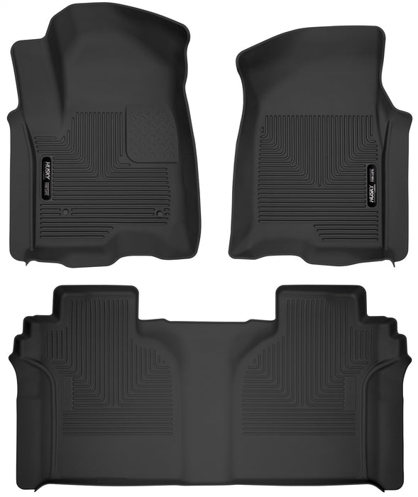 Husky Liners 54208 X-act Contour-Front/2nd Seat Floor Liners for Select Chevrolet Silverado 1500, Chevrolet Silverado LTD, Chevrolet Silverado HD, Chevrolet Silverado HD, GMC Canyon, GMC Sierra, GMC Sierra 1500, GMC Sierra Limited, GMC Sierra HD, GMC