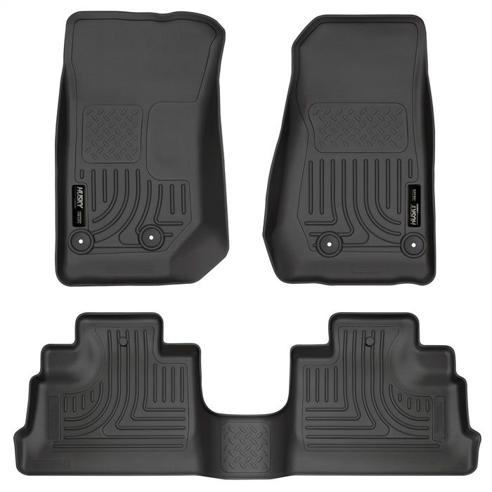 Husky Liners 93971 Weatherbeater-Front/2nd Seat Floor Liners for Select Jeep Wrangler, Jeep Wrangler JK