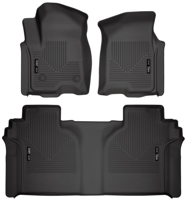 Husky Liners 94021 Weatherbeater-Front/2nd Seat Floor Liners for Select Chevrolet Silverado 1500, Chevrolet Silverado HD, Chevrolet Silverado HD, GMC Sierra 1500, GMC Sierra Limited, GMC Sierra HD, GMC Sierra HD