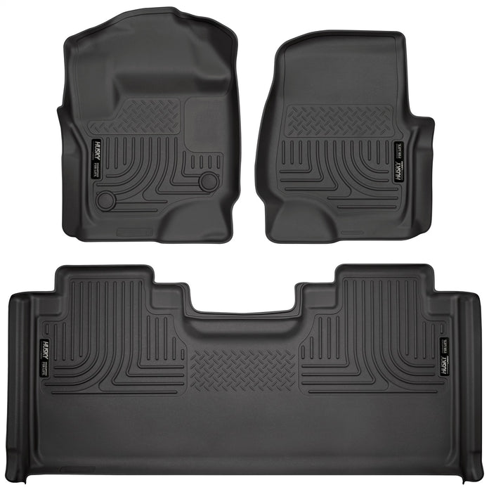 Husky Liners 94071 Weatherbeater-Front/2nd Seat Floor Liners for Select Ford F-250 Super Duty, Ford F-350 Super Duty