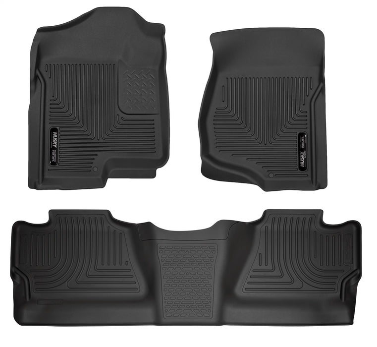 Husky Liners 98201 Weatherbeater-Front/2nd Seat Floor Liners (Footwell Coverage) for Select Chevrolet Silverado 1500, Chevrolet Silverado HD, Chevrolet Silverado HD, GMC Sierra 1500, GMC Sierra HD, GMC Sierra HD