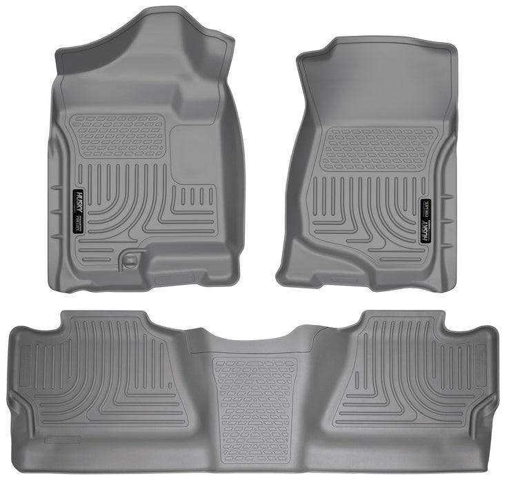 Husky Liners 98202 Weatherbeater-Front/2nd Seat Floor Liners (Footwell Coverage) for Select Chevrolet Silverado 1500, Chevrolet Silverado HD, Chevrolet Silverado HD, GMC Sierra 1500, GMC Sierra HD, GMC Sierra HD