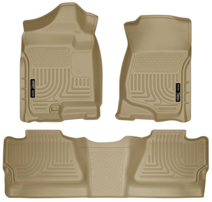 Husky Liners 98203 Weatherbeater-Front/2nd Seat Floor Liners (Footwell Coverage) for Select Chevrolet Silverado 1500, Chevrolet Silverado HD, Chevrolet Silverado HD, GMC Sierra 1500, GMC Sierra HD, GMC Sierra HD
