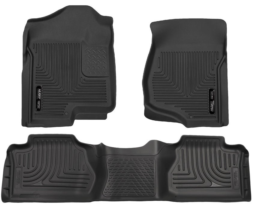 Husky Liners 98211 Weatherbeater-Front/2nd Seat Floor Liners (Footwell Coverage) for Select Chevrolet Silverado 1500, Chevrolet Silverado HD, Chevrolet Silverado HD, GMC Sierra 1500, GMC Sierra HD, GMC Sierra HD