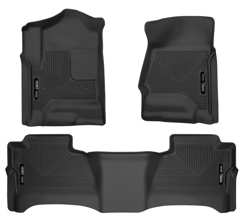 Husky Liners 98231 Weatherbeater-Front/2nd Seat Floor Liners (Footwell Coverage) for Select Chevrolet Silverado 1500, Chevrolet Silverado HD, Chevrolet Silverado HD, GMC Sierra 1500, GMC Sierra HD, GMC Sierra HD