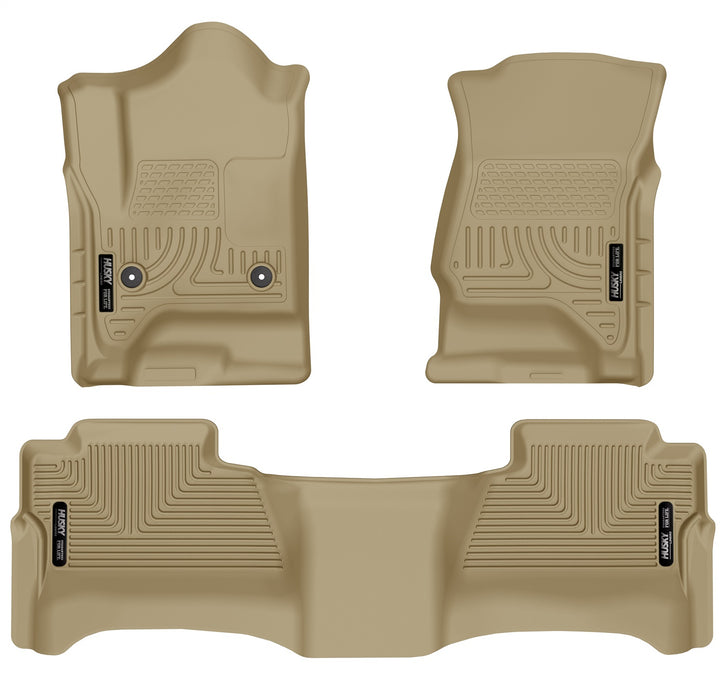 Husky Liners 98233 Weatherbeater-Front/2nd Seat Floor Liners (Footwell Coverage) for Select Chevrolet Silverado 1500, Chevrolet Silverado HD, Chevrolet Silverado HD, GMC Sierra 1500, GMC Sierra HD, GMC Sierra HD
