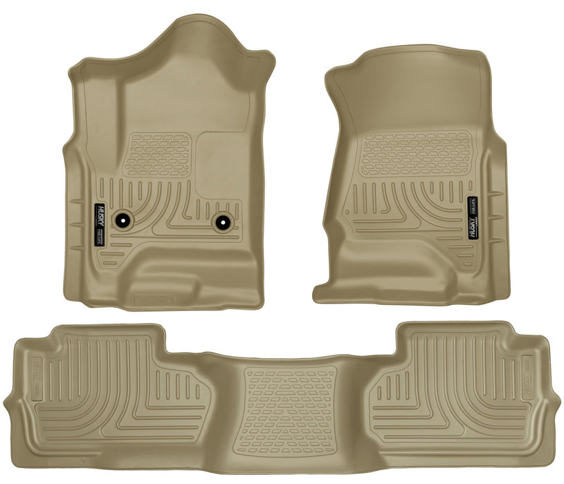 Husky Liners 98243 Weatherbeater-Front/2nd Seat Floor Liners (Footwell Coverage) for Select Chevrolet Silverado 1500, Chevrolet Silverado LD, Chevrolet Silverado HD, Chevrolet Silverado HD, GMC Sierra 1500, GMC Sierra Limited, GMC Sierra HD, GMC Sierra HD