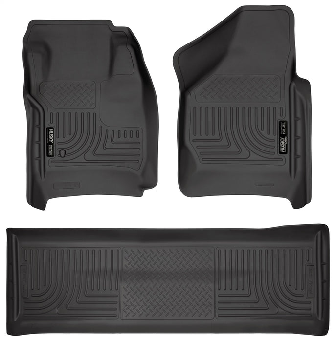 Husky Liners 98381 Weatherbeater-Front/2nd Seat Floor Liners (Footwell Coverage) for Select Ford F-250 Super Duty, Ford F-350 Super Duty, Ford F-450 Super Duty, Ford F-550 Super Duty