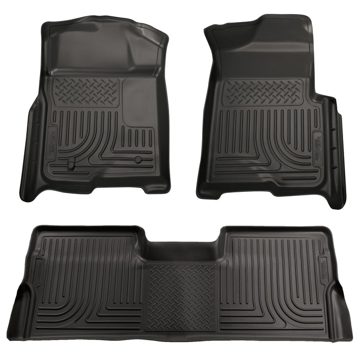 Husky Liners 98391 Weatherbeater-Front/2nd Seat Floor Liners (Footwell Coverage) for Select Ford F-250 Super Duty, Ford F-350 Super Duty