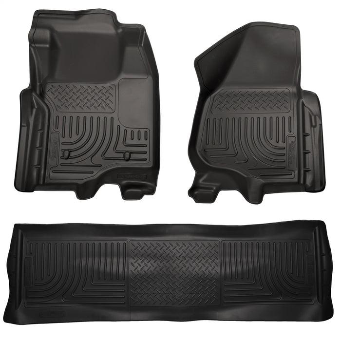 Husky Liners 98711 Weatherbeater-Front/2nd Seat Floor Liners (Footwell Coverage) for Select Ford F-250 Super Duty, Ford F-350 Super Duty, Ford F-450 Super Duty