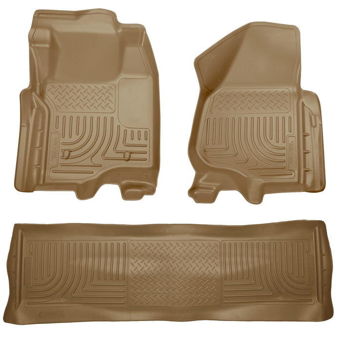 Husky Liners 98713 Weatherbeater-Front/2nd Seat Floor Liners (Footwell Coverage) for Select Ford F-250 Super Duty, Ford F-350 Super Duty, Ford F-450 Super Duty