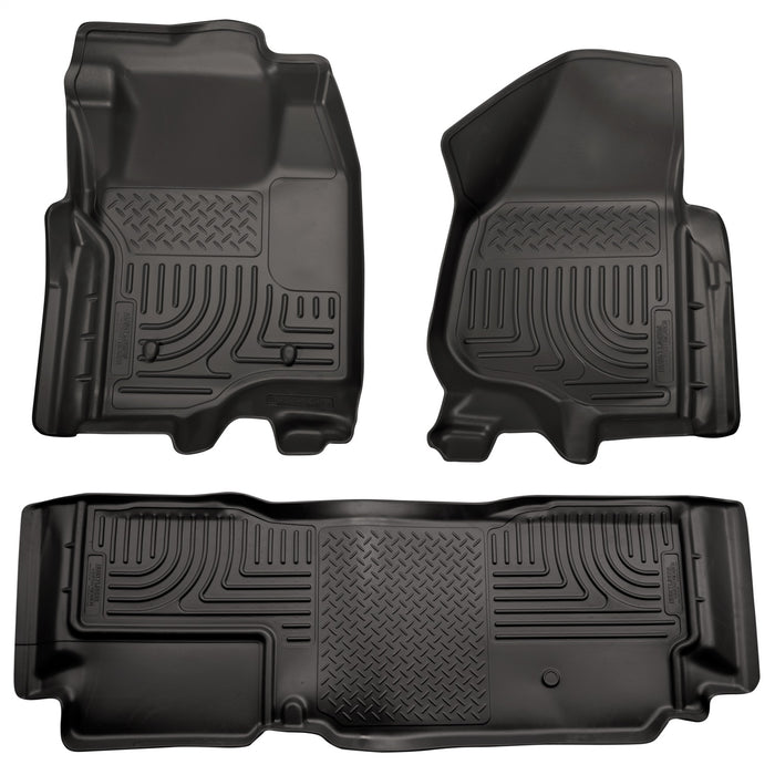 Husky Liners 98721 Weatherbeater-Front/2nd Seat Floor Liners (Footwell Coverage) for Select Ford F-250 Super Duty, Ford F-350 Super Duty