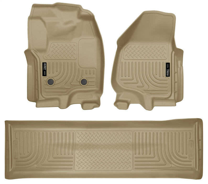 Husky Liners 99713 Weatherbeater-Front/2nd Seat Floor Liners (Footwell Coverage) for Select Ford F-250 Super Duty, Ford F-350 Super Duty, Ford F-450 Super Duty