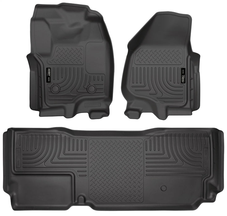 Husky Liners 99721 Weatherbeater-Front/2nd Seat Floor Liners (Footwell Coverage) for Select Ford F-250 Super Duty, Ford F-350 Super Duty