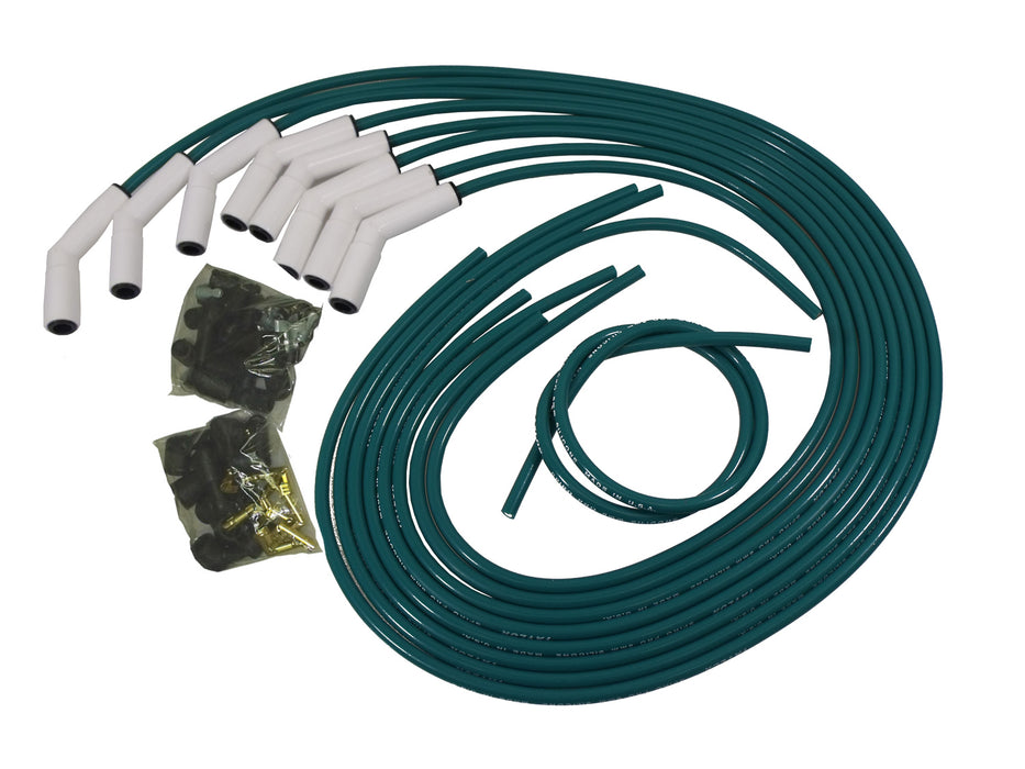 Taylor Cable 75853 8mm Spiro Pro Ceramic Boot Universal Wire Set 135? Teal - Truck Part Superstore