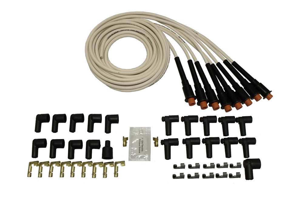 Taylor Cable 75989 8mm Spiro-Pro 8 cyl univ Hemi white - Truck Part Superstore