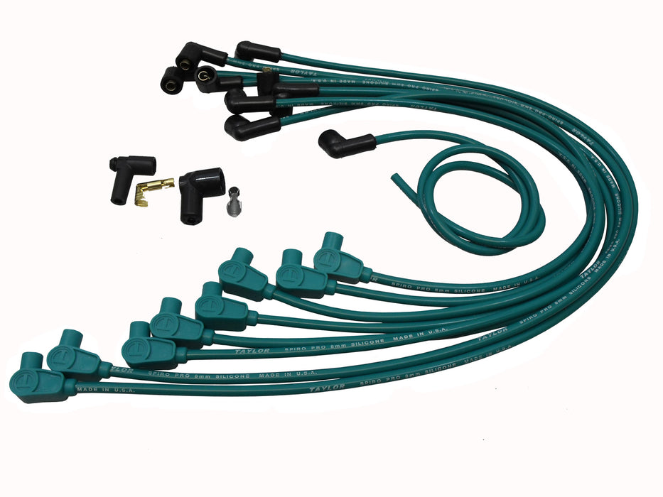 Taylor Cable 76827 8mm race fit Spiro-Pro teal socket style - Truck Part Superstore