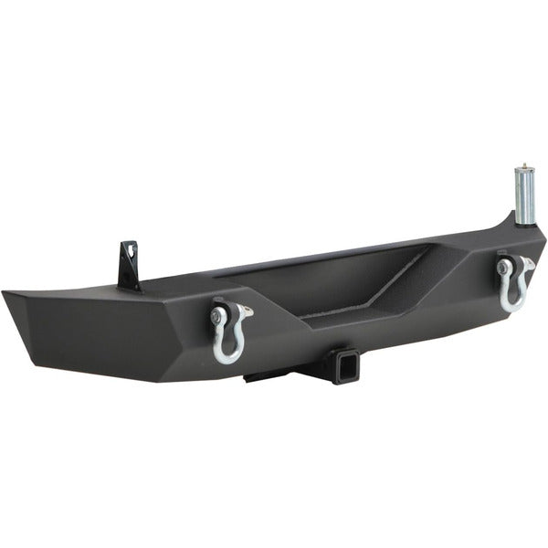 Smittybilt 76856-01 XRC Rear Jeep Bumper w/ 2 Inch Hitch Receiver 07-18 Wrangler JK Black Smittybilt