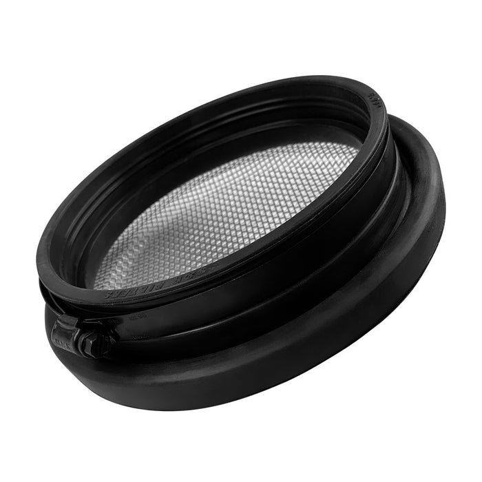 S&B 77-3002-BKJF Turbo Screen 6.0 Inch Black Stainless Steel Mesh W/Stainless Steel Clamp S&B - Truck Part Superstore