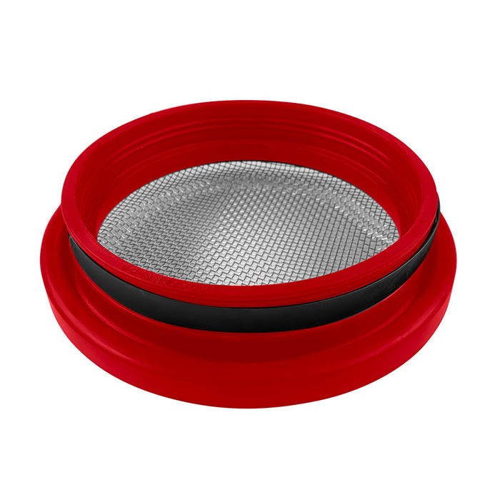 S&B 77-3003-BKJF Turbo Screen 4.0 Inch Red Stainless Steel Mesh W/Stainless Steel Clamp S&B - Truck Part Superstore