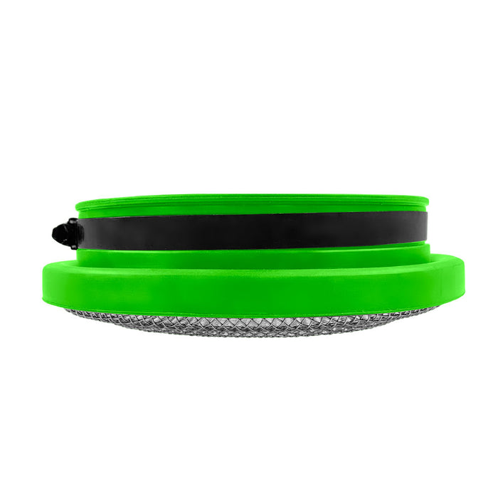 S&B 77-3008-BKJF Turbo Screen 6.0 Inch Lime Green Stainless Steel Mesh W/Stainless Steel Clamp S&B - Truck Part Superstore