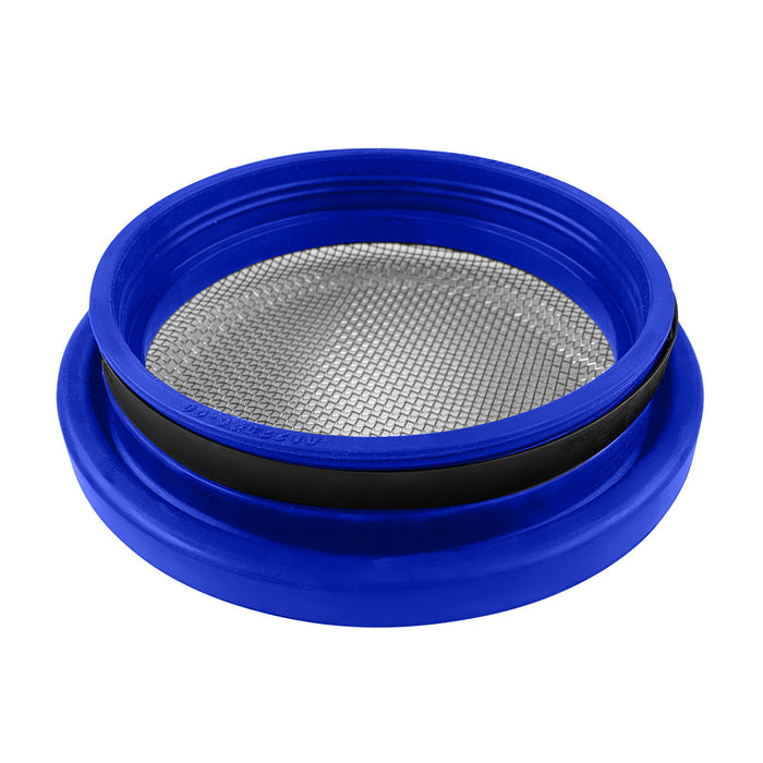 S&B 77-3011-BKJF Turbo Screen 6.0 Inch Blue Stainless Steel Mesh W/Stainless Steel Clamp S&B - Truck Part Superstore