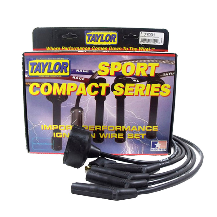 Taylor Cable 77001 8mm Spiro-Pro Ignition Wire Set; Black; Stock; 9.5 in.; OE Spark Plug Boot; - Truck Part Superstore