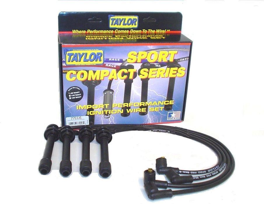 Taylor Cable 77006 8mm Spiro-Pro Ignition Wire Set; Black; Stock; 9.5 in.; OE Spark Plug Boot; - Truck Part Superstore