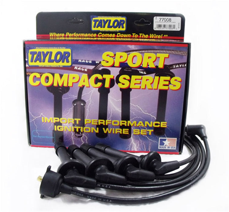 Taylor Cable 77008 8mm Spiro-Pro Ignition Wire Set; Black; Stock; 9.5 in.; OE Spark Plug Boot; - Truck Part Superstore