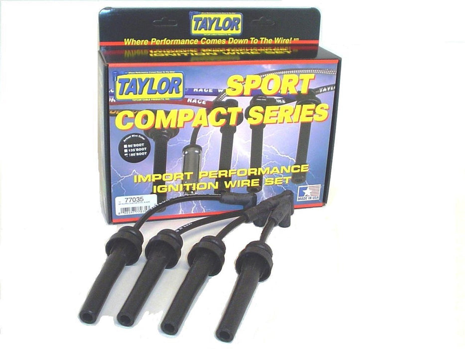 Taylor Cable 77035 8mm Spiro-Pro Ignition Wire Set; Black; Stock; 9.5 in.; OE Spark Plug Boot; - Truck Part Superstore