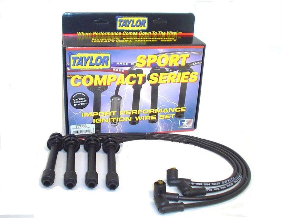 Taylor Cable 77036 8mm Spiro-Pro Ignition Wire Set; Black; Stock; 9.5 in.; OE Spark Plug Boot; - Truck Part Superstore