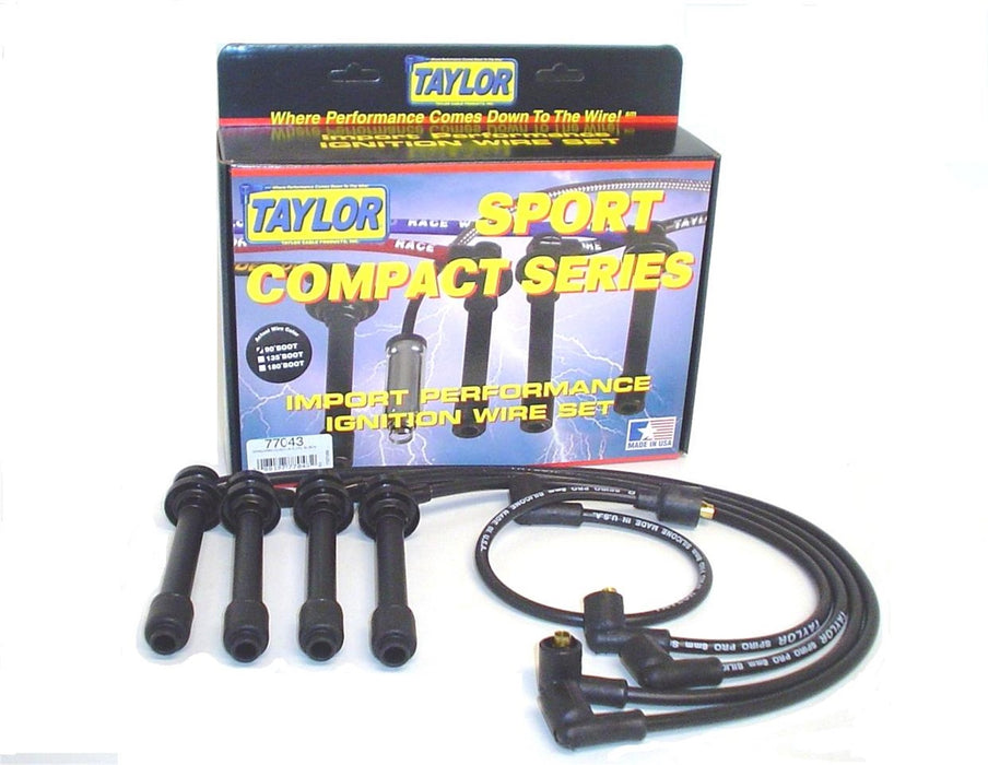 Taylor Cable 77043 8mm Spiro-Pro Ignition Wire Set; Black; Stock; 9.5 in.; OE Spark Plug Boot; - Truck Part Superstore