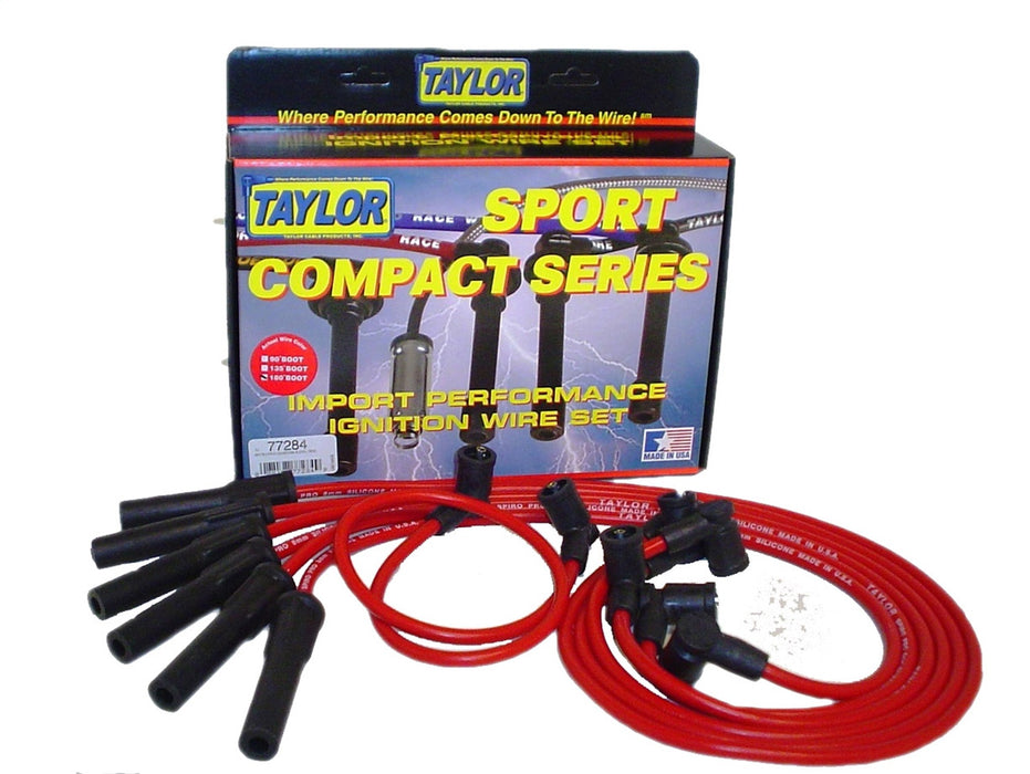 Taylor Cable 77084 8mm Spiro-Pro Ignition Wire Set; Black; Stock; 11.75 in.; 180 Deg. Plug Boot; - Truck Part Superstore