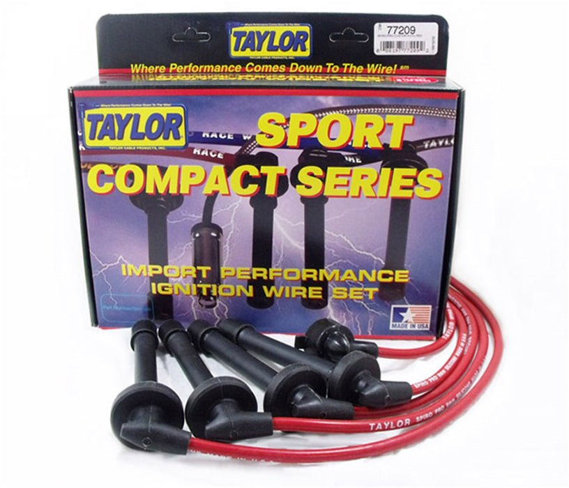 Taylor Cable 77209 8mm Spiro-Pro Ignition Wire Set; Red; Stock; 9.5 in.; OE Spark Plug Boot; - Truck Part Superstore