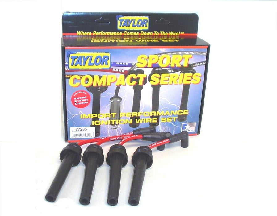 Taylor Cable 77235 8mm Spiro-Pro Ignition Wire Set; Red; Stock; 9.5 in.; OE Spark Plug Boot; - Truck Part Superstore