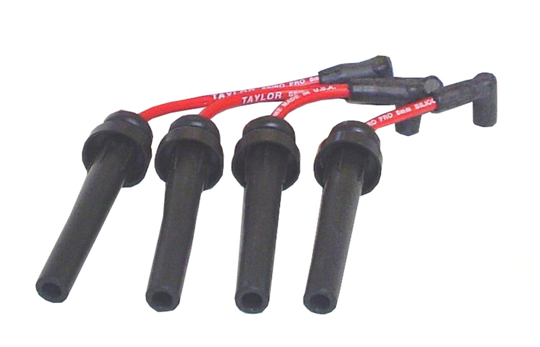 Taylor Cable 77235 8mm Spiro-Pro Ignition Wire Set; Red; Stock; 9.5 in.; OE Spark Plug Boot; - Truck Part Superstore