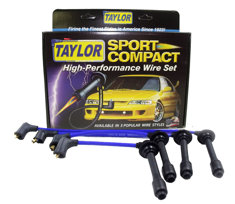 Taylor Cable 77626 8mm Spiro-Pro Ignition Wire Set; Blue; Stock; 9.5 in.; OE Spark Plug Boot; - Truck Part Superstore