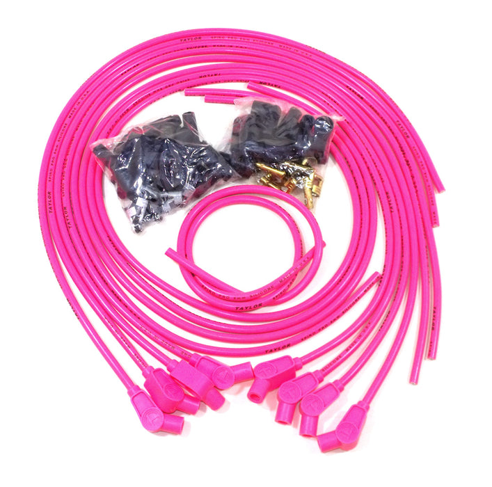 Taylor Cable 78753 8mm Spiro-Pro Ignition Wire Set; Universal Fit; 135 deg. Boot; 8 cyl.; Hot Pink; - Truck Part Superstore