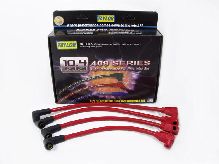 Taylor Cable 79288 409 Spiro-Pro 10.4mm Ignition Wire Set; Spiro-Wound; Race Fit; 90 deg.; Red; - Truck Part Superstore