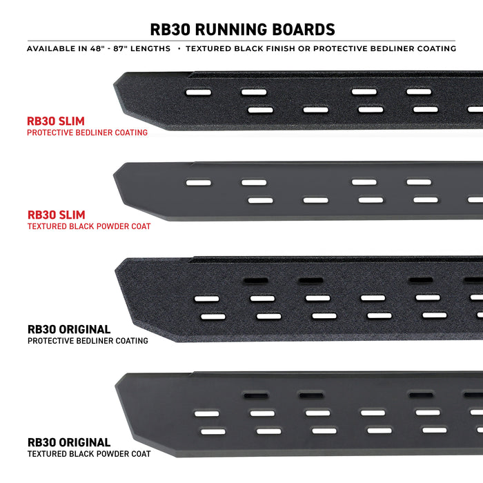 Go Rhino 6960488020PC RB30 Running Boards with Mounting Brackets, 2 Pairs Drop Steps Kit - Truck Part Superstore